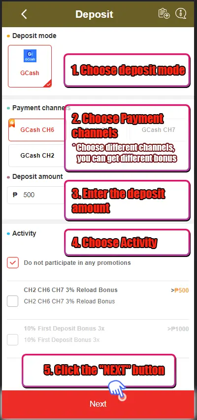 choose payment channels