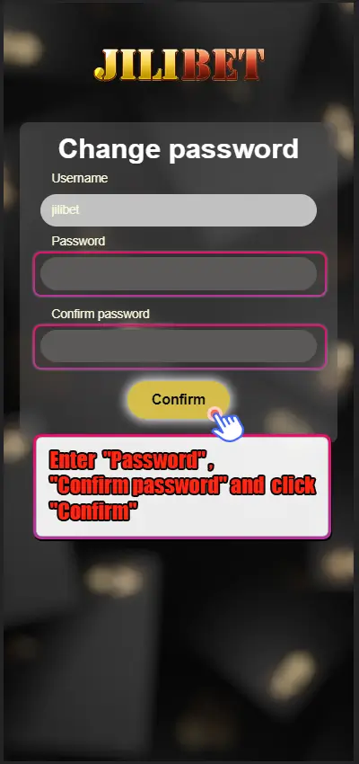 enter password and confirm password